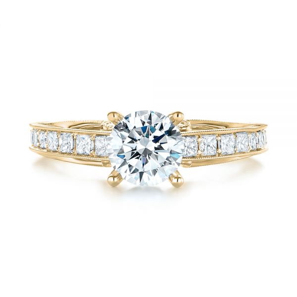 14k Yellow Gold 14k Yellow Gold Women's Diamond Engagement Ring - Top View -  103077