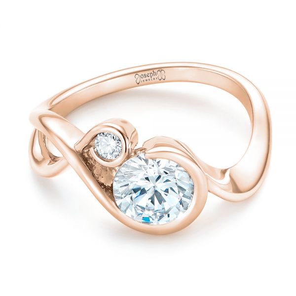 14k Rose Gold 14k Rose Gold Wrap Diamond Engagement Ring - Flat View -  102878