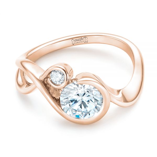 14k Rose Gold 14k Rose Gold Wrap Diamond Engagement Ring - Flat View - 102878