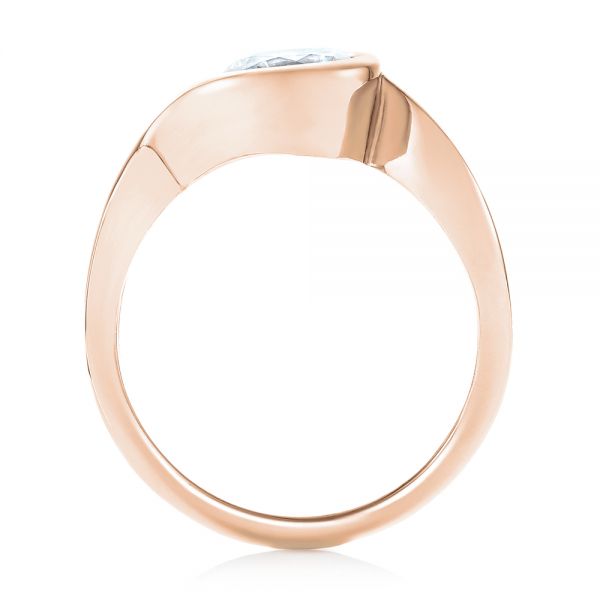 14k Rose Gold 14k Rose Gold Wrap Diamond Engagement Ring - Front View - 102878