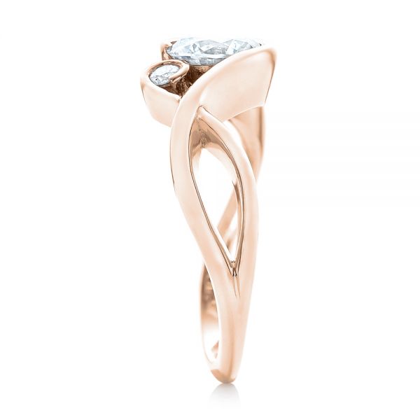 18k Rose Gold 18k Rose Gold Wrap Diamond Engagement Ring - Side View -  102878