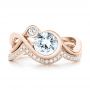 18k Rose Gold 18k Rose Gold Wrap Diamond Engagement Ring - Top View -  102878 - Thumbnail