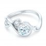 14k White Gold Wrap Diamond Engagement Ring - Flat View -  102878 - Thumbnail