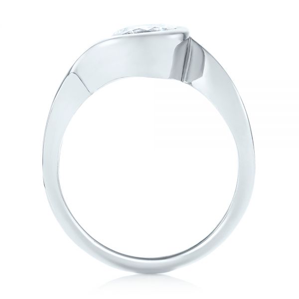 18k White Gold 18k White Gold Wrap Diamond Engagement Ring - Front View -  102878