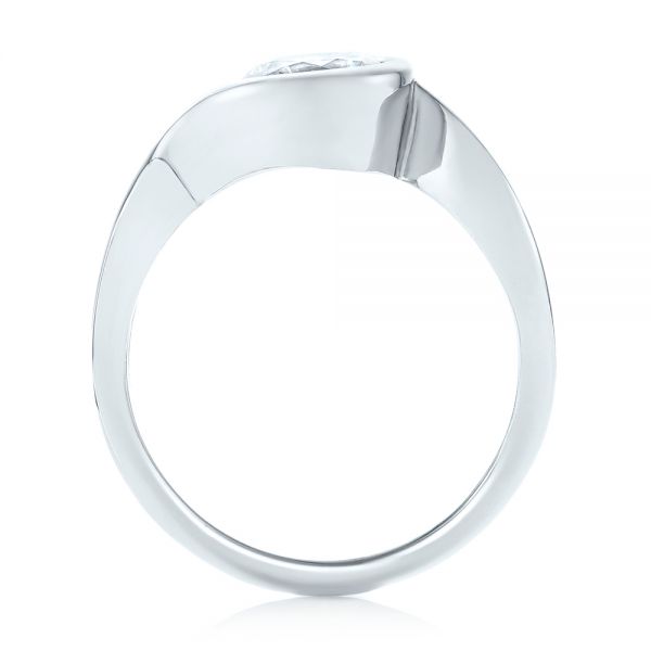 14k White Gold Wrap Diamond Engagement Ring - Front View - 102878
