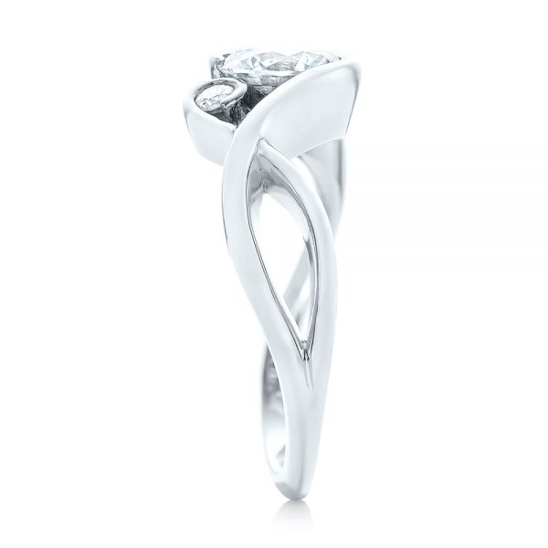 14k White Gold Wrap Diamond Engagement Ring - Side View -  102878