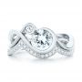 18k White Gold 18k White Gold Wrap Diamond Engagement Ring - Top View -  102878 - Thumbnail