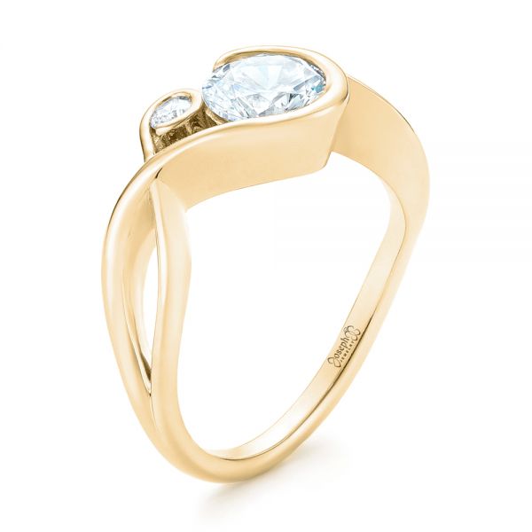 14k Yellow Gold 14k Yellow Gold Wrap Diamond Engagement Ring - Three-Quarter View -  102878