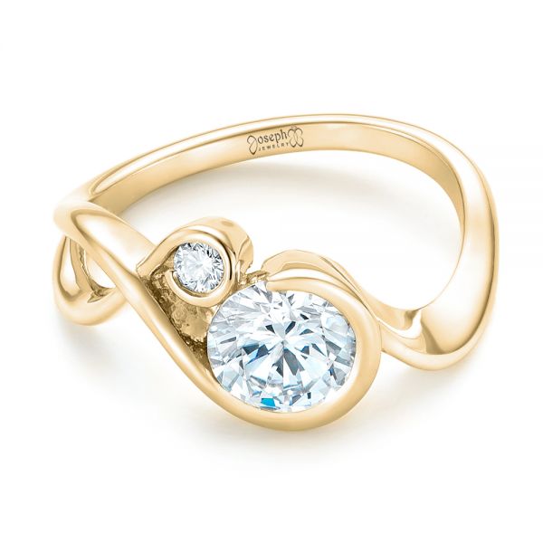14k Yellow Gold 14k Yellow Gold Wrap Diamond Engagement Ring - Flat View - 102878