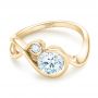 18k Yellow Gold 18k Yellow Gold Wrap Diamond Engagement Ring - Flat View -  102878 - Thumbnail