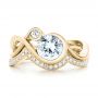 18k Yellow Gold 18k Yellow Gold Wrap Diamond Engagement Ring - Top View -  102878 - Thumbnail