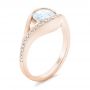 18k Rose Gold 18k Rose Gold Wrapped Diamond Engagement Ring - Three-Quarter View -  102330 - Thumbnail
