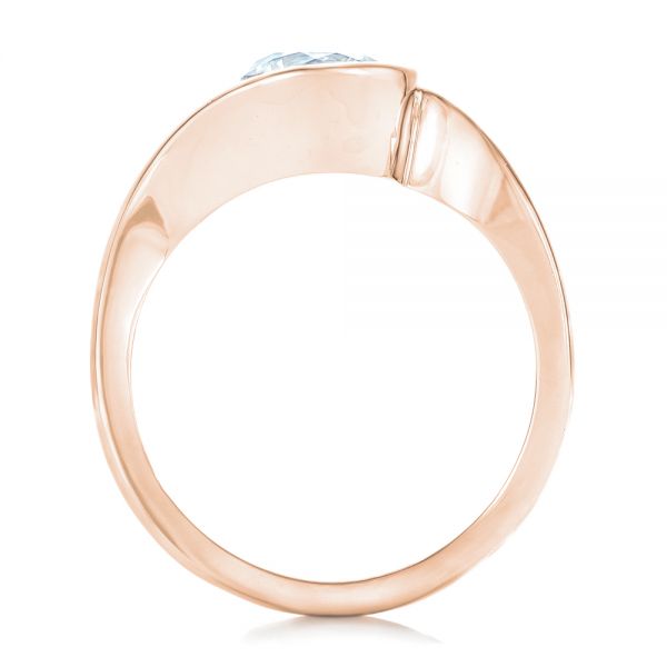 18k Rose Gold 18k Rose Gold Wrapped Diamond Engagement Ring - Front View -  102231