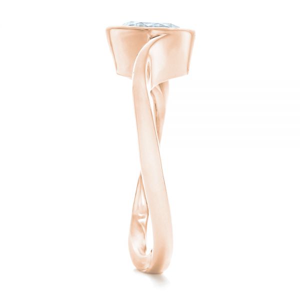 14k Rose Gold 14k Rose Gold Wrapped Diamond Engagement Ring - Side View - 102231