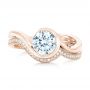 18k Rose Gold 18k Rose Gold Wrapped Diamond Engagement Ring - Top View -  102231 - Thumbnail