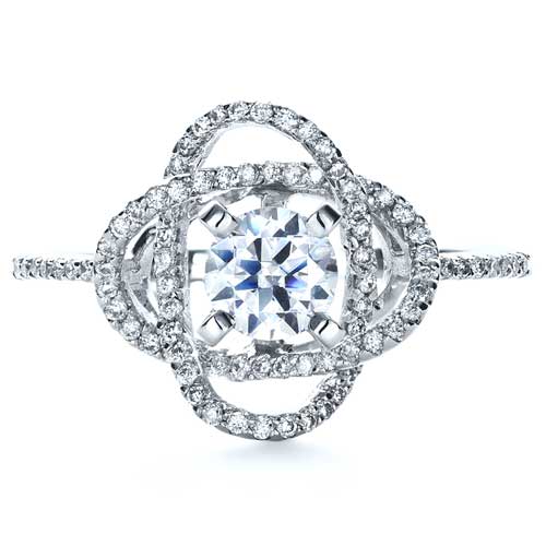  14K Gold 14K Gold Wrapped Diamond Engagement Ring - Vanna K - Top View -  1279 - Thumbnail