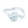 14k White Gold Wrapped Diamond Engagement Ring - Flat View -  102231 - Thumbnail