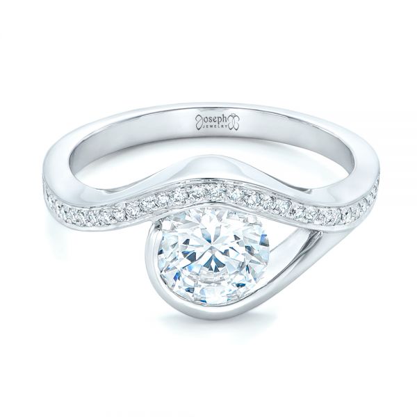  Platinum Platinum Wrapped Diamond Engagement Ring - Flat View -  102330