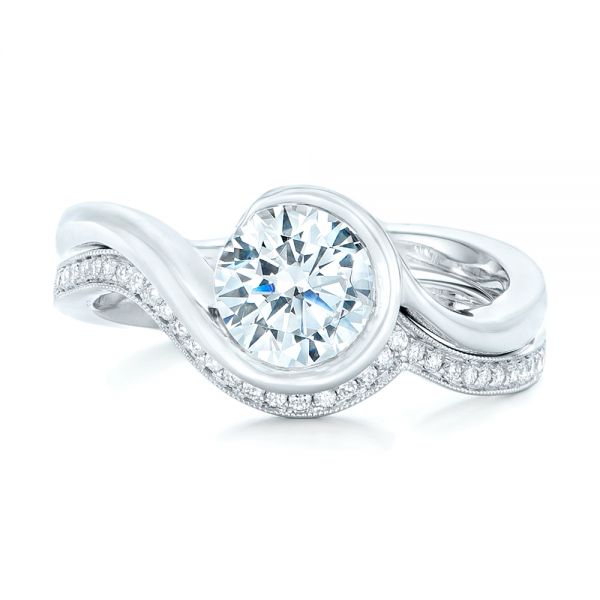  Platinum Platinum Wrapped Diamond Engagement Ring - Top View -  102231