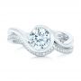 14k White Gold Wrapped Diamond Engagement Ring - Top View -  102231 - Thumbnail