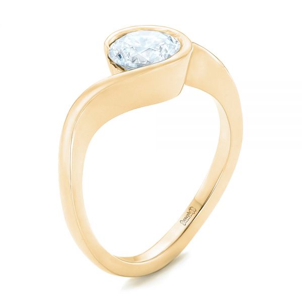 18k Yellow Gold 18k Yellow Gold Wrapped Diamond Engagement Ring - Three-Quarter View -  102231