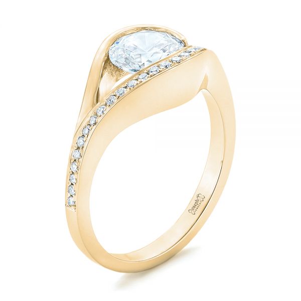 14k Yellow Gold 14k Yellow Gold Wrapped Diamond Engagement Ring - Three-Quarter View -  102330