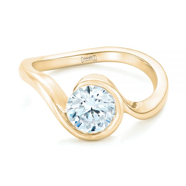 18k Yellow Gold 18k Yellow Gold Wrapped Diamond Engagement Ring - Flat View -  102231