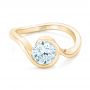 18k Yellow Gold 18k Yellow Gold Wrapped Diamond Engagement Ring - Flat View -  102231 - Thumbnail