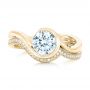 18k Yellow Gold 18k Yellow Gold Wrapped Diamond Engagement Ring - Top View -  102231 - Thumbnail