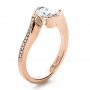 18k Rose Gold 18k Rose Gold Wrapped Diamond Engagment Ring - Three-Quarter View -  1152 - Thumbnail