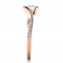 18k Rose Gold 18k Rose Gold Wrapped Diamond Engagment Ring - Side View -  1152 - Thumbnail