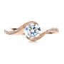 14k Rose Gold 14k Rose Gold Wrapped Diamond Engagment Ring - Top View -  1152 - Thumbnail