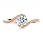 18k Rose Gold 18k Rose Gold Wrapped Diamond Engagment Ring - Top View -  1152 - Thumbnail