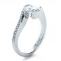 18k White Gold Wrapped Diamond Engagment Ring - Three-Quarter View -  1152 - Thumbnail