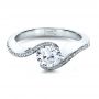 18k White Gold Wrapped Diamond Engagment Ring - Flat View -  1152 - Thumbnail
