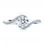 14k White Gold 14k White Gold Wrapped Diamond Engagment Ring - Top View -  1152 - Thumbnail