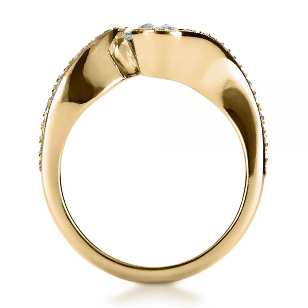 14k Yellow Gold 14k Yellow Gold Wrapped Diamond Engagment Ring - Front View - 1152