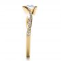 18k Yellow Gold 18k Yellow Gold Wrapped Diamond Engagment Ring - Side View -  1152 - Thumbnail