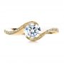 18k Yellow Gold 18k Yellow Gold Wrapped Diamond Engagment Ring - Top View -  1152 - Thumbnail