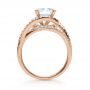 14k Rose Gold 14k Rose Gold Wrapped Diamond Halo Engagement Ring - Front View -  1114 - Thumbnail