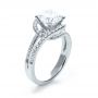 14k White Gold 14k White Gold Wrapped Diamond Halo Engagement Ring - Three-Quarter View -  1114 - Thumbnail