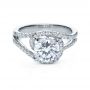  Platinum Platinum Wrapped Diamond Halo Engagement Ring - Flat View -  1114 - Thumbnail