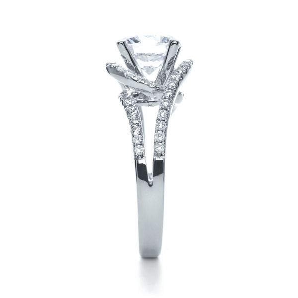  Platinum Platinum Wrapped Diamond Halo Engagement Ring - Side View -  1114