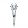 18k White Gold Wrapped Diamond Halo Engagement Ring - Side View -  1114 - Thumbnail