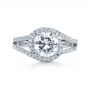  Platinum Platinum Wrapped Diamond Halo Engagement Ring - Top View -  1114 - Thumbnail