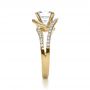 14k Yellow Gold 14k Yellow Gold Wrapped Diamond Halo Engagement Ring - Side View -  1114 - Thumbnail