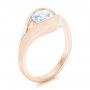 18k Rose Gold Wrapped Solitaire Engagement Ring