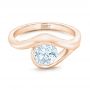 18k Rose Gold 18k Rose Gold Wrapped Solitaire Engagement Ring - Flat View -  102329 - Thumbnail