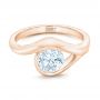 14k Rose Gold 14k Rose Gold Wrapped Solitaire Engagement Ring - Flat View -  102329 - Thumbnail