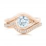 18k Rose Gold 18k Rose Gold Wrapped Solitaire Engagement Ring - Top View -  102329 - Thumbnail